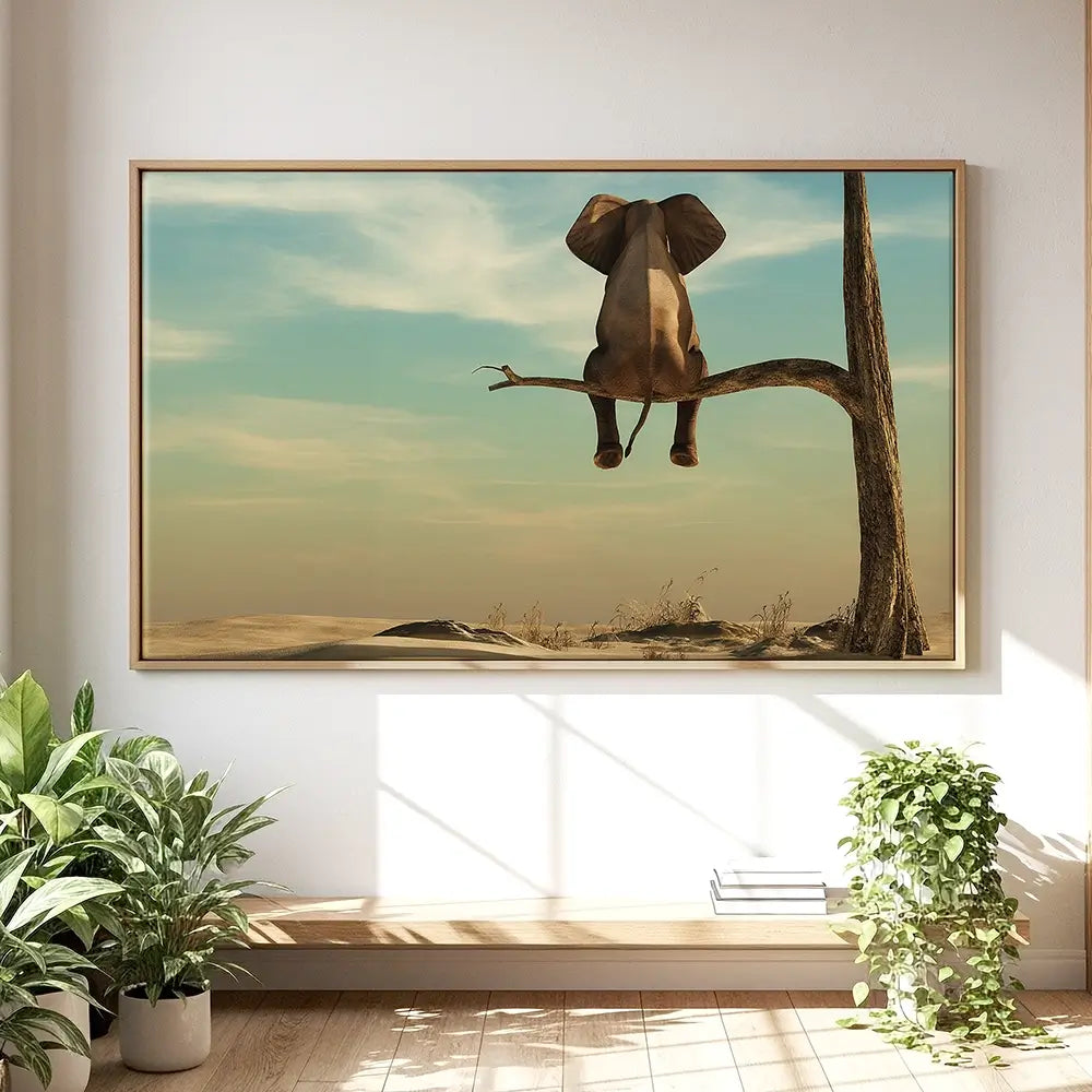 Sitting Elephant Oversized Canvas Print Sitting Elephant Oversized Canvas Print wall art product Orla / Shutterstock