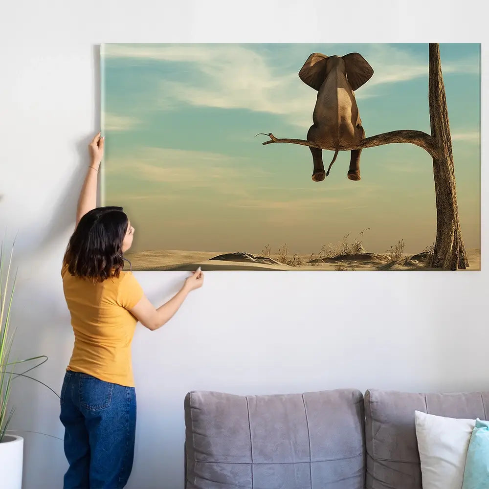 Sitting Elephant Oversized Canvas Print Sitting Elephant Oversized Canvas Print wall art product Orla / Shutterstock