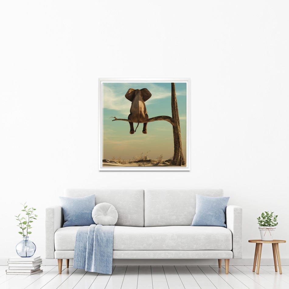 Sitting Elephant Square Canvas Print wall art product Orla / Shutterstock