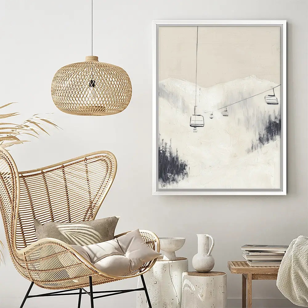 Skier Across Pale Slope Canvas Print Skier Across Pale Slope Canvas Print wall art product Chromatic Storm Studio