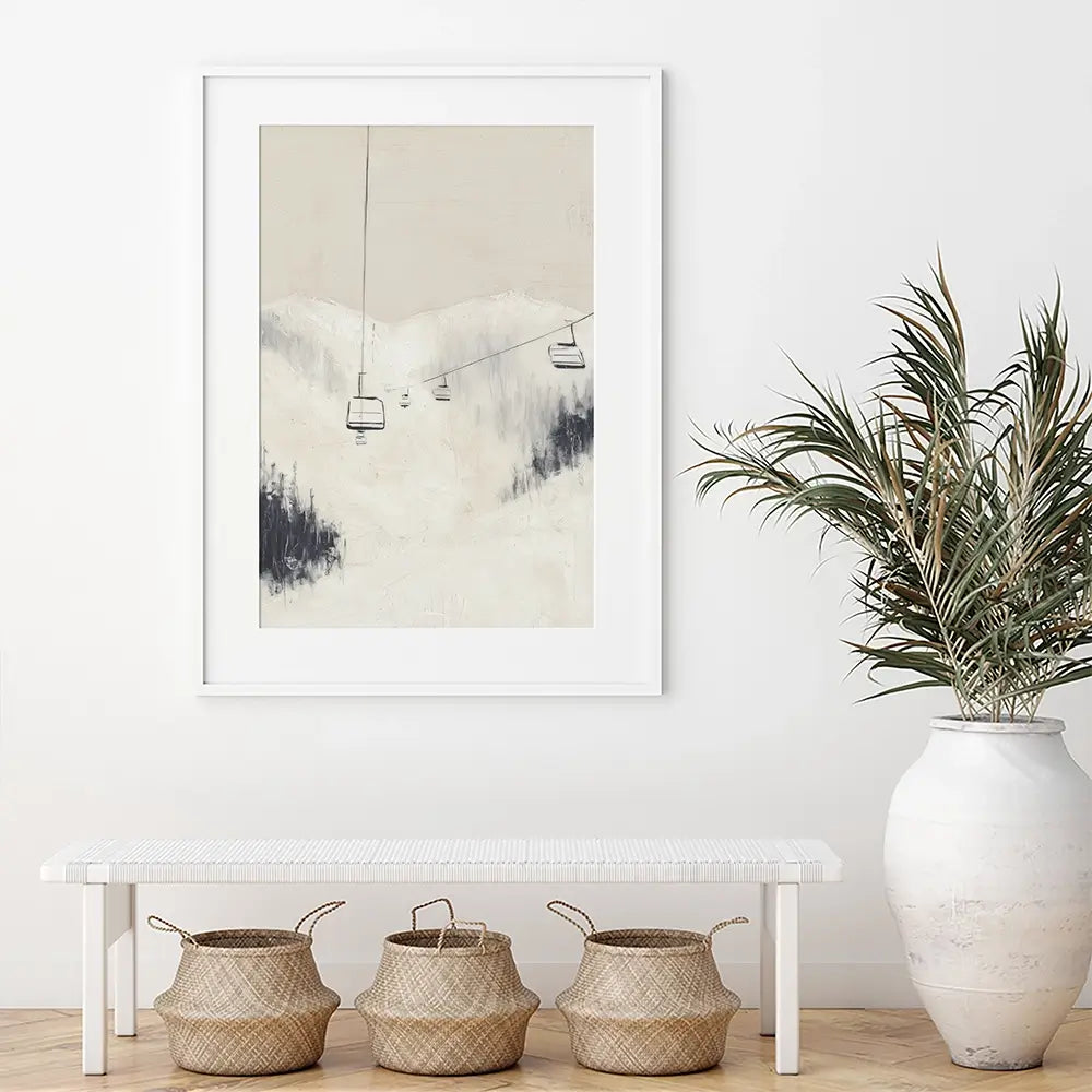Skier Across Pale Slope Framed Art Print Skier Across Pale Slope Framed Art Print wall art product Chromatic Storm Studio