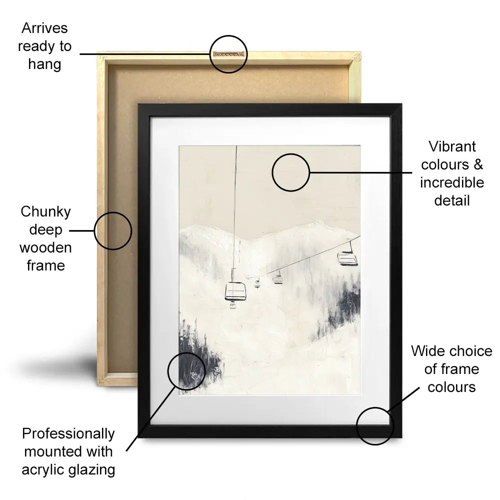 Skier Across Pale Slope Framed Art Print Skier Across Pale Slope Framed Art Print wall art product Chromatic Storm Studio