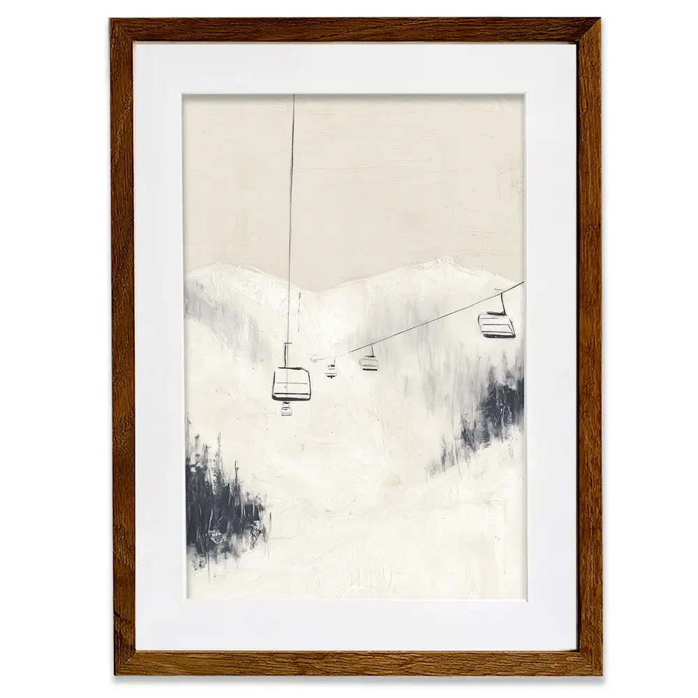 Skier Across Pale Slope Framed Art Print Skier Across Pale Slope Framed Art Print wall art product Chromatic Storm Studio
