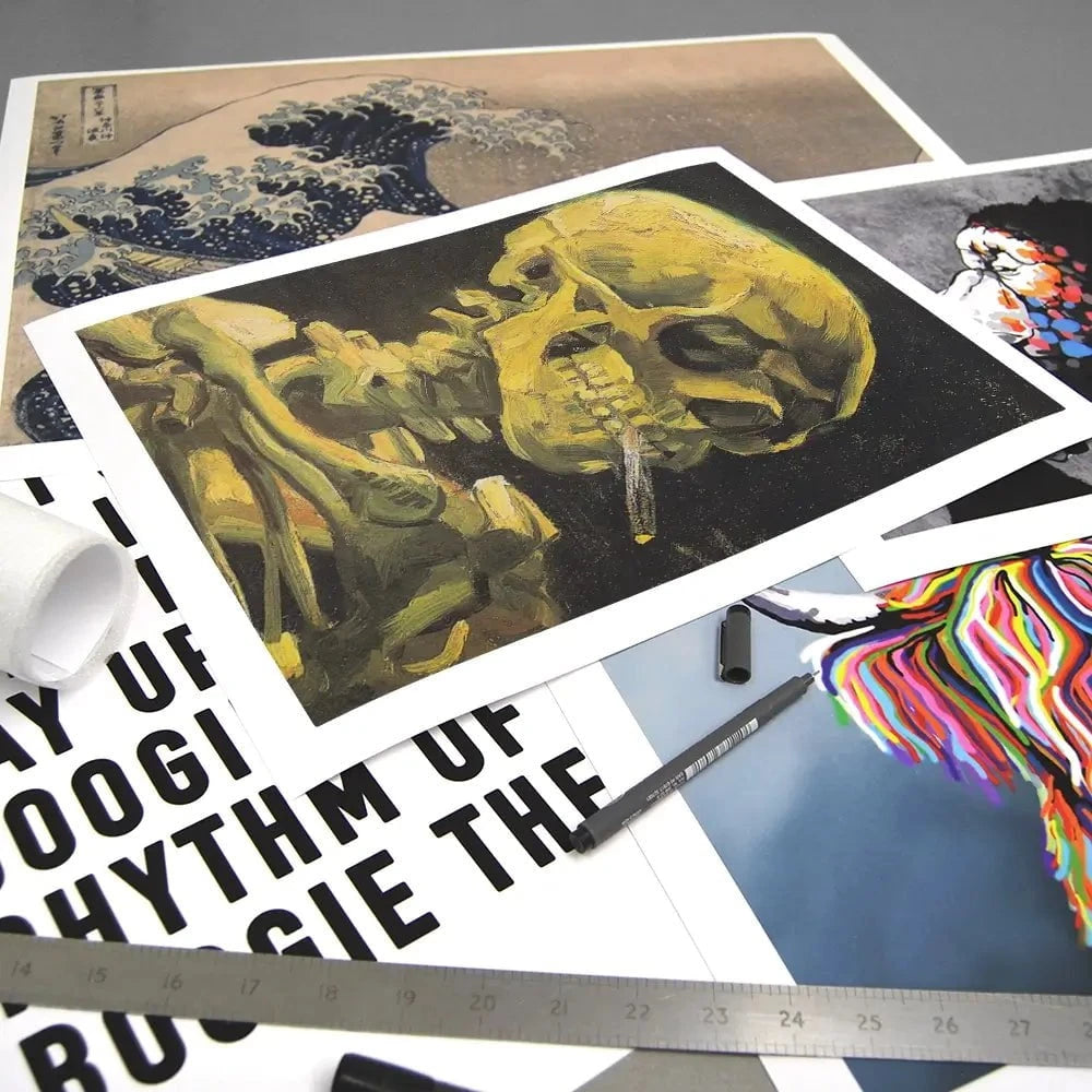 Skull Of A Skeleton With A Burning Cigarette Art Print Skull Of A Skeleton With A Burning Cigarette Art Print wall art product Vincent Van Gogh