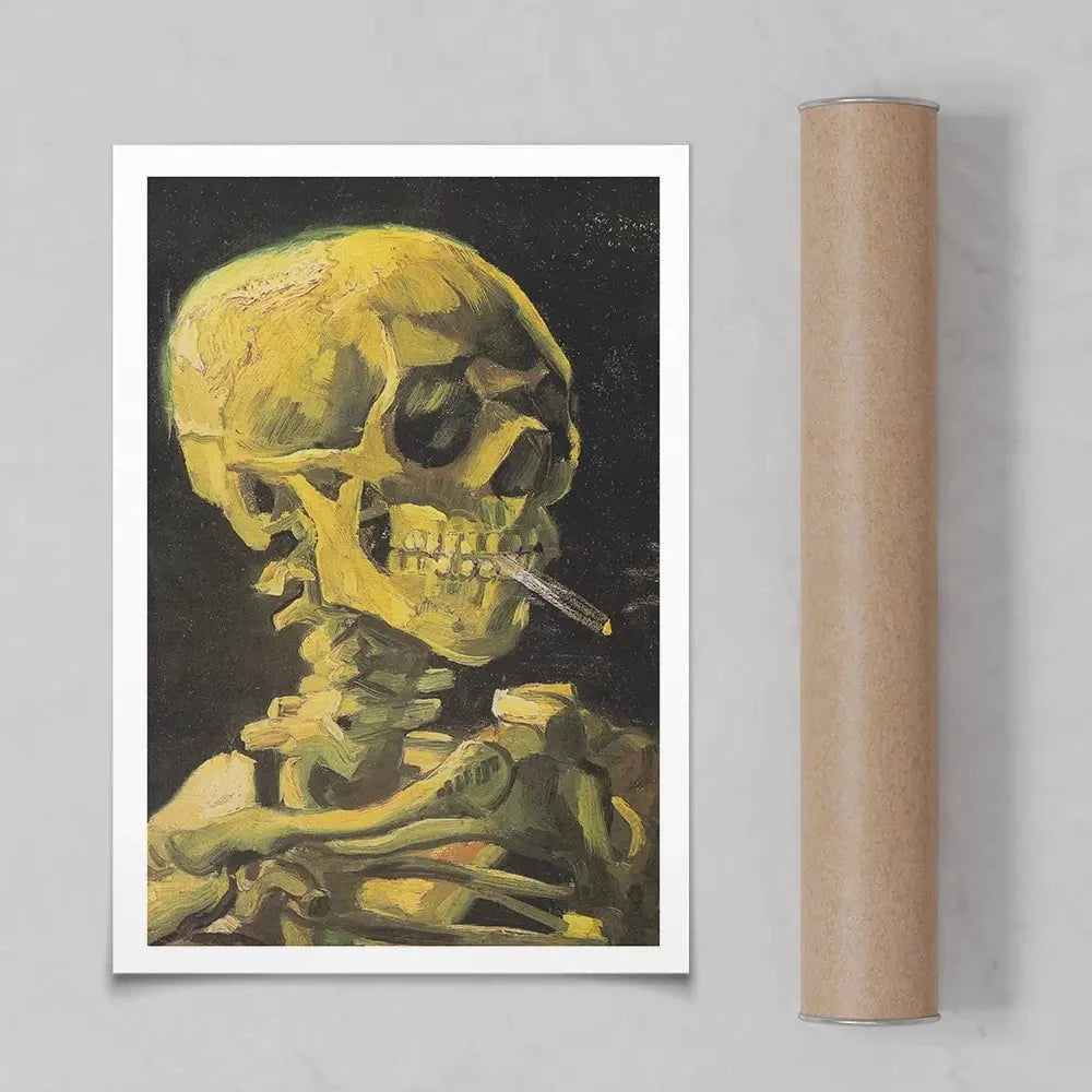 Skull Of A Skeleton With A Burning Cigarette Art Print Skull Of A Skeleton With A Burning Cigarette Art Print wall art product Vincent Van Gogh