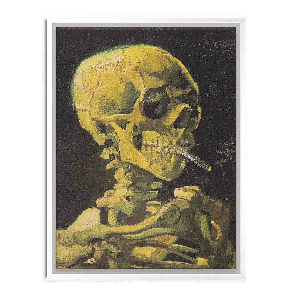 Skull Of A Skeleton With A Burning Cigarette Canvas Print Skull Of A Skeleton With A Burning Cigarette Canvas Print wall art product Vincent Van Gogh