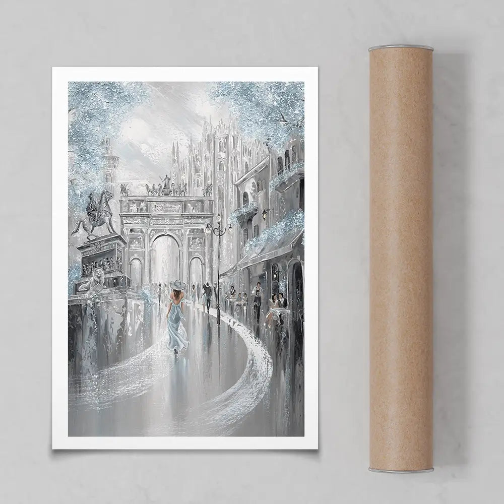 Sky Blue Milan Art Print Sky Blue Milan Art Print wall art product Isabella Karolewicz