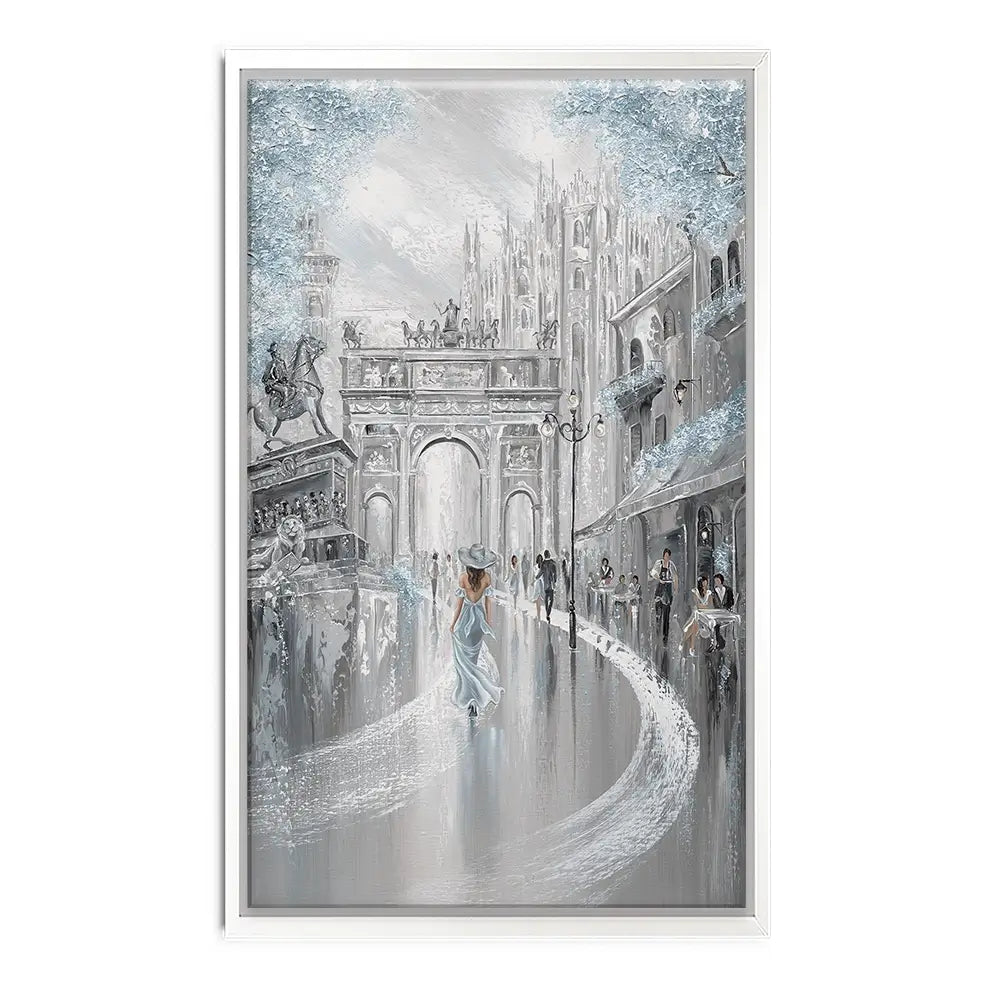 Sky Blue Milan Canvas Print Sky Blue Milan Canvas Print wall art product Isabella Karolewicz