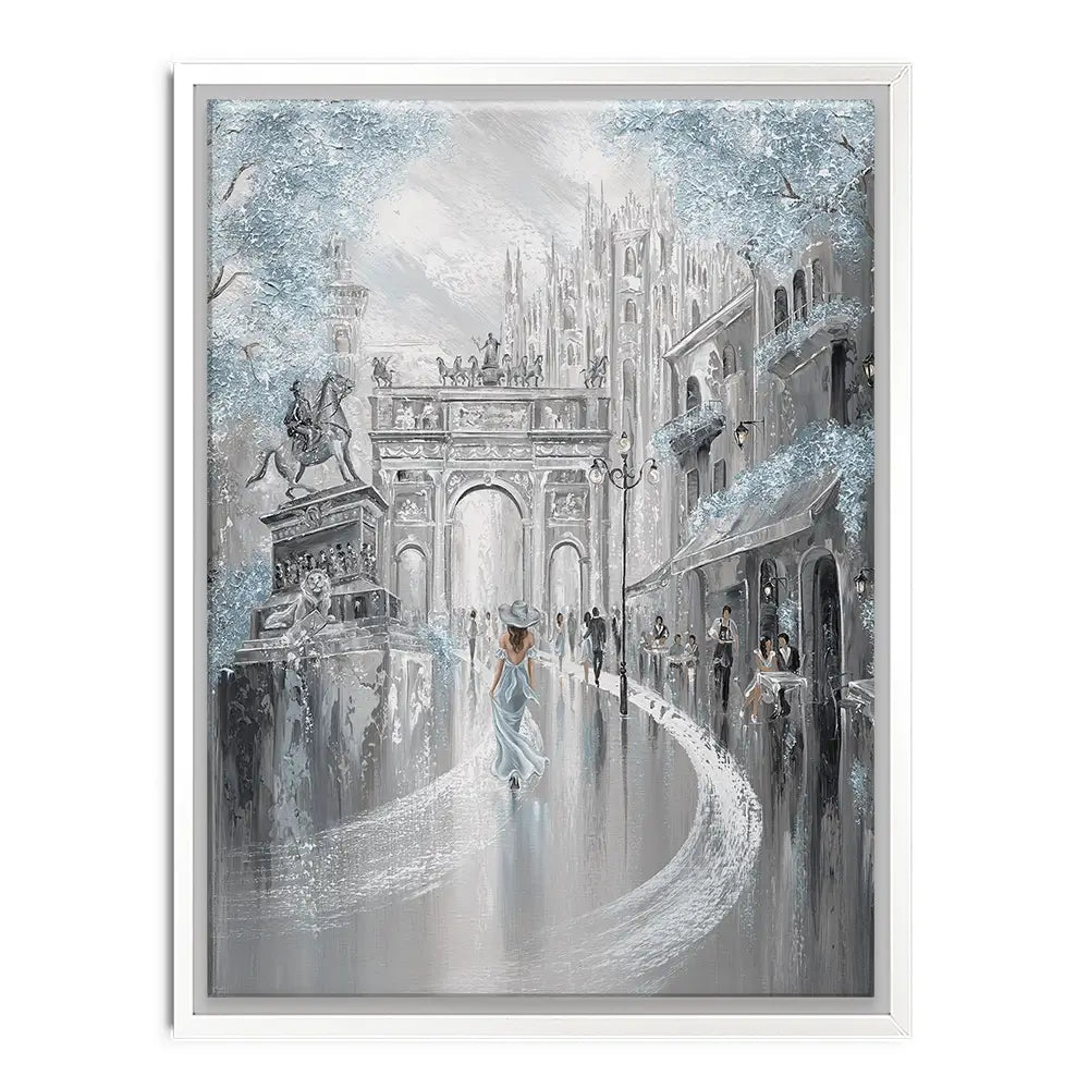 Sky Blue Milan Canvas Print Sky Blue Milan Canvas Print wall art product Isabella Karolewicz