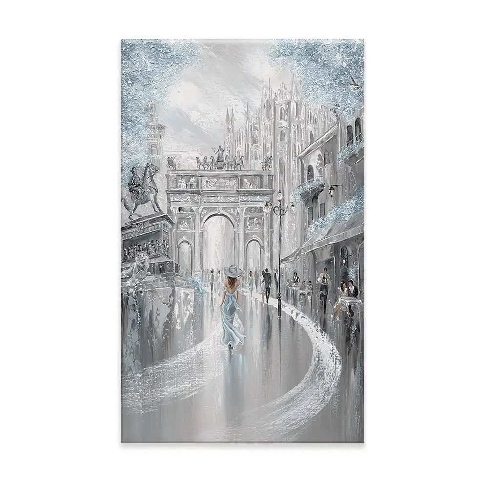 Sky Blue Milan Canvas Print Sky Blue Milan Canvas Print wall art product Isabella Karolewicz