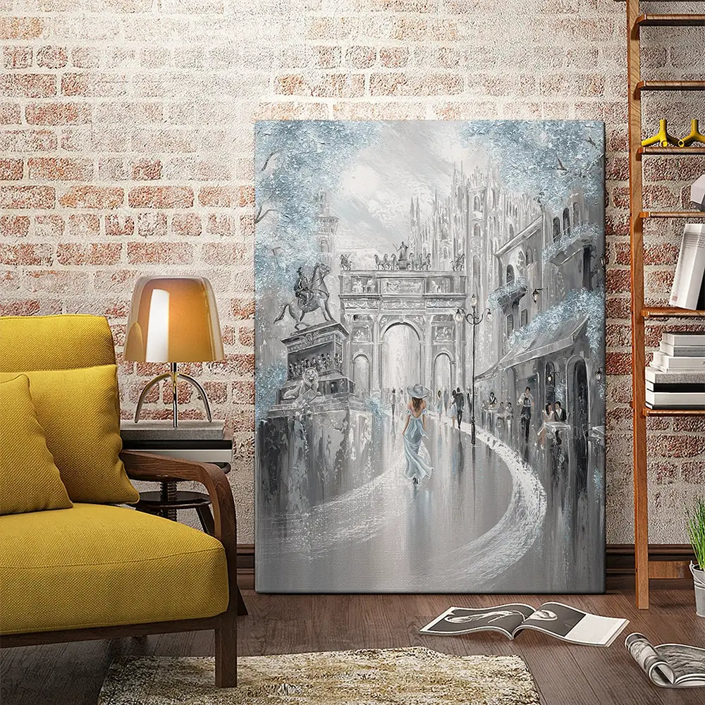 Sky Blue Milan Canvas Print Sky Blue Milan Canvas Print wall art product Isabella Karolewicz
