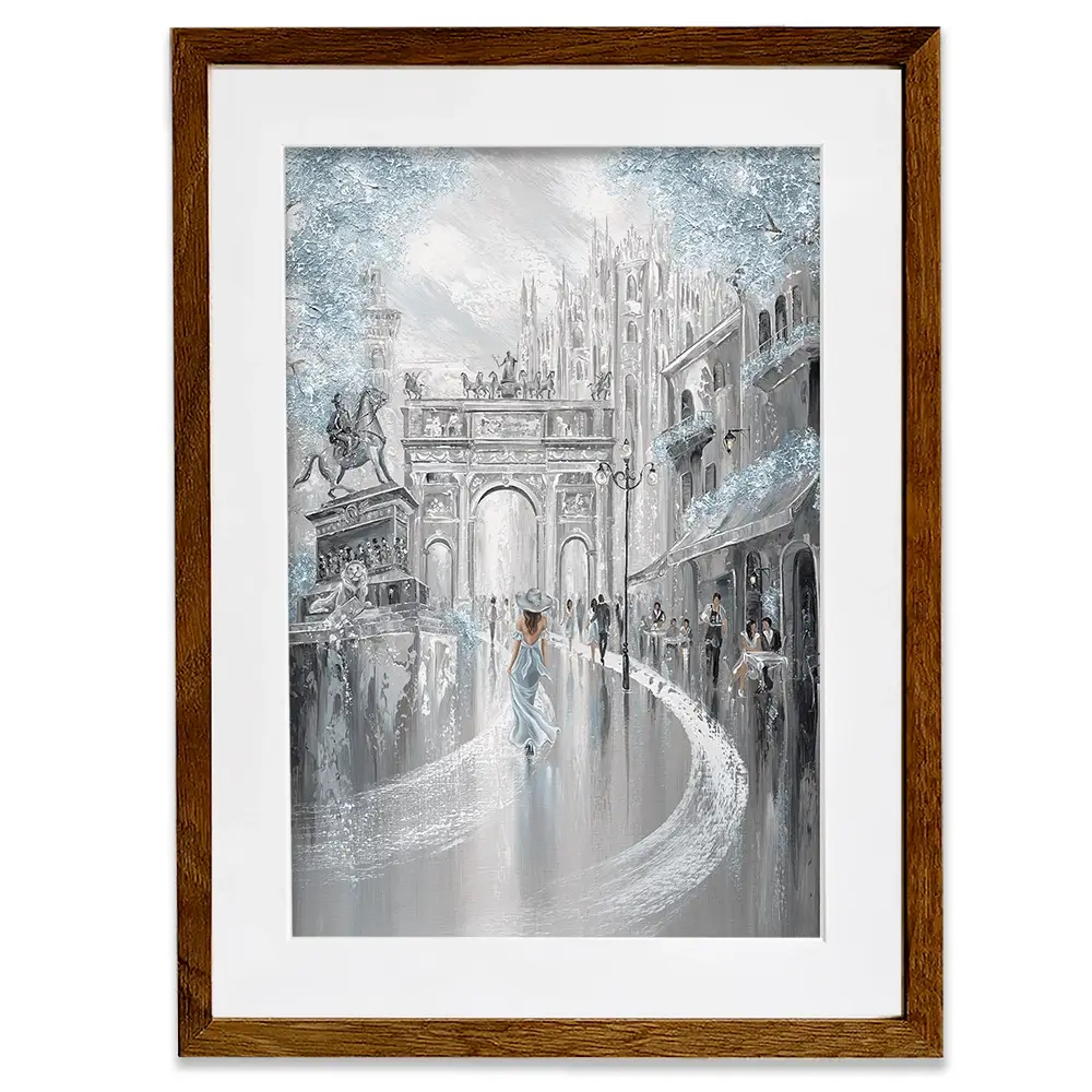 Sky Blue Milan Framed Art Print Sky Blue Milan Framed Art Print wall art product Isabella Karolewicz