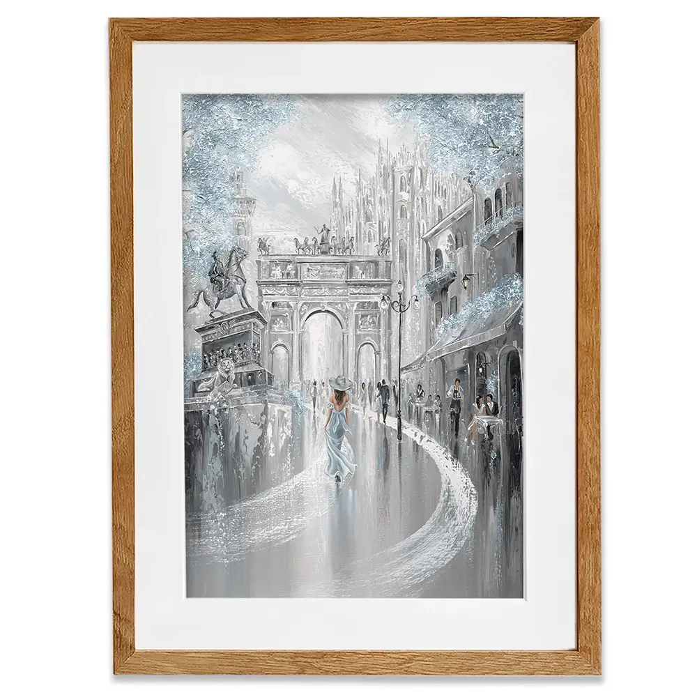Sky Blue Milan Framed Art Print Sky Blue Milan Framed Art Print wall art product Isabella Karolewicz