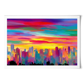 Skyline Ablaze Art Print Skyline Ablaze Art Print wall art product Chromatic Storm Studio
