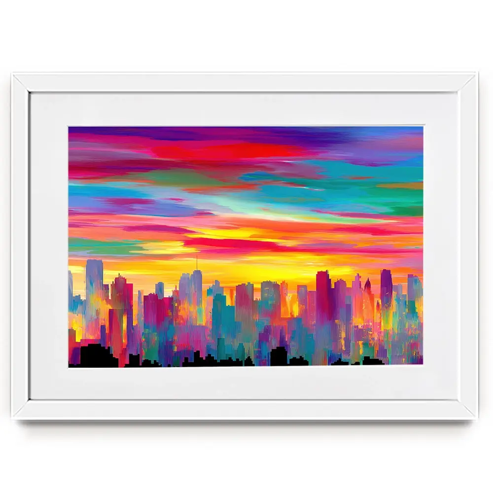 Skyline Ablaze Framed Art Print Skyline Ablaze Framed Art Print wall art product Chromatic Storm Studio