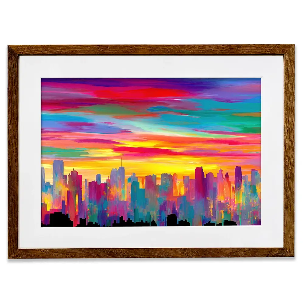 Skyline Ablaze Framed Art Print Skyline Ablaze Framed Art Print wall art product Chromatic Storm Studio