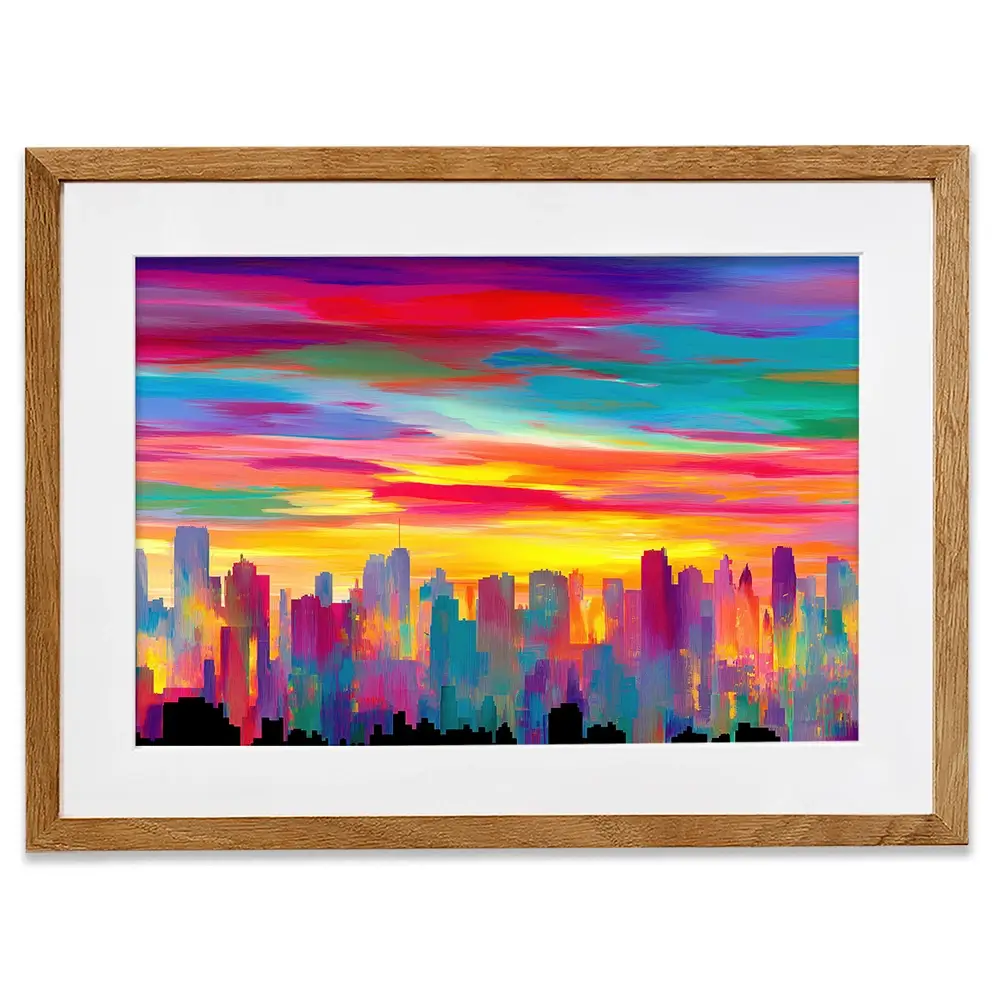 Skyline Ablaze Framed Art Print Skyline Ablaze Framed Art Print wall art product Chromatic Storm Studio
