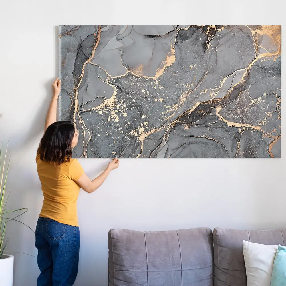 Slate Grey Marble Oversized Canvas Print Slate Grey Marble Oversized Canvas Print wall art product Art Print Shop