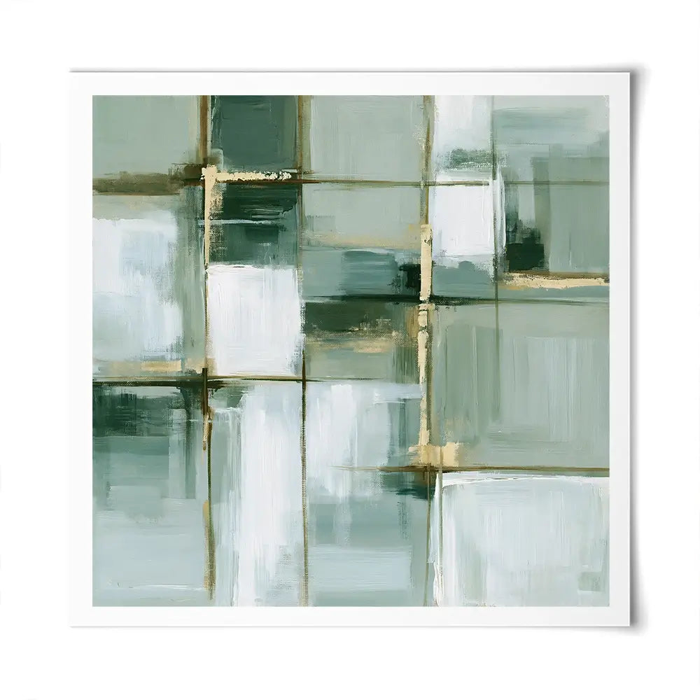 Slate Plaid Grid Square Art Print Slate Plaid Grid Square Art Print wall art product Chromatic Storm Studio