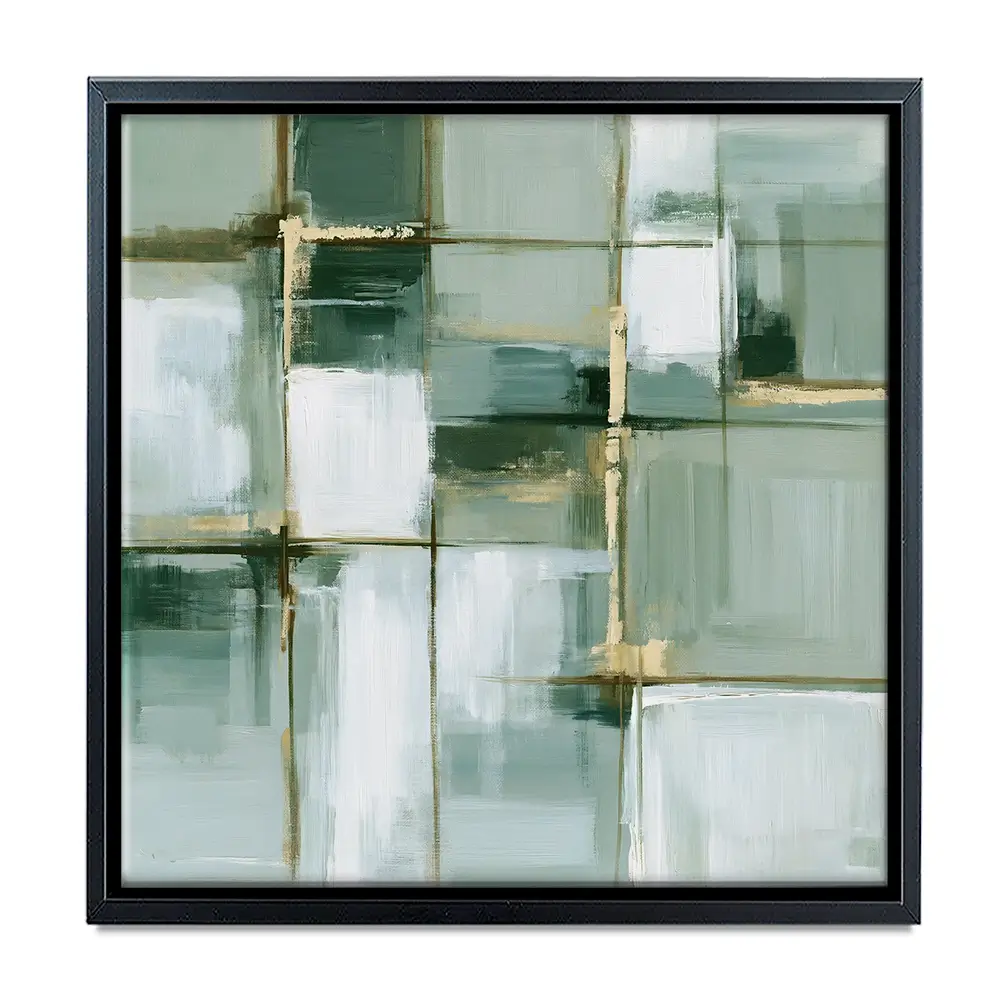 Slate Plaid Grid Square Canvas Print Slate Plaid Grid Square Canvas Print wall art product Chromatic Storm Studio