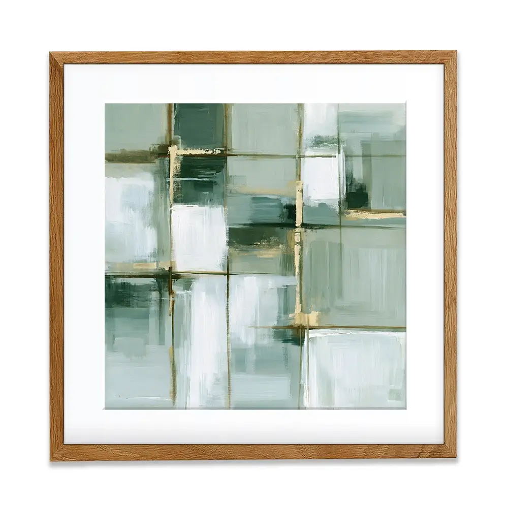 Slate Plaid Grid Square Framed Art Print Slate Plaid Grid Square Framed Art Print wall art product Chromatic Storm Studio