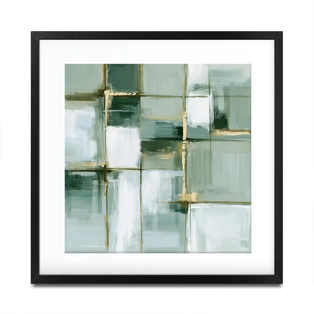 Slate Plaid Grid Square Framed Art Print Slate Plaid Grid Square Framed Art Print wall art product Chromatic Storm Studio