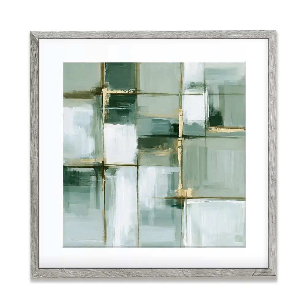 Slate Plaid Grid Square Framed Art Print Slate Plaid Grid Square Framed Art Print wall art product Chromatic Storm Studio