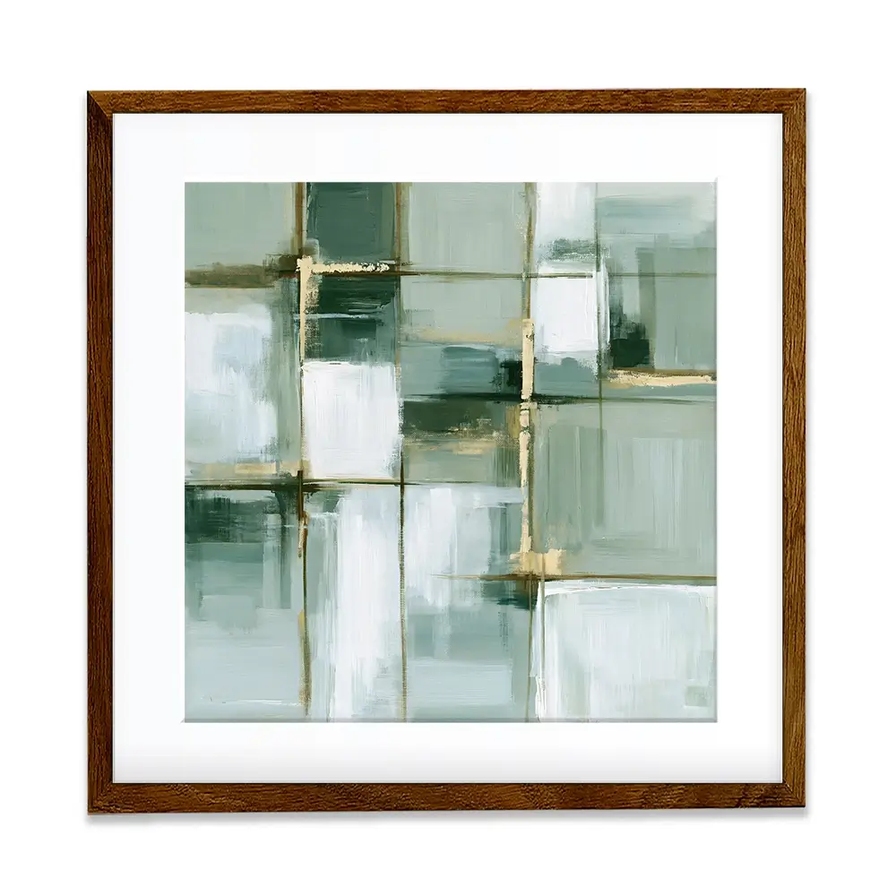 Slate Plaid Grid Square Framed Art Print Slate Plaid Grid Square Framed Art Print wall art product Chromatic Storm Studio