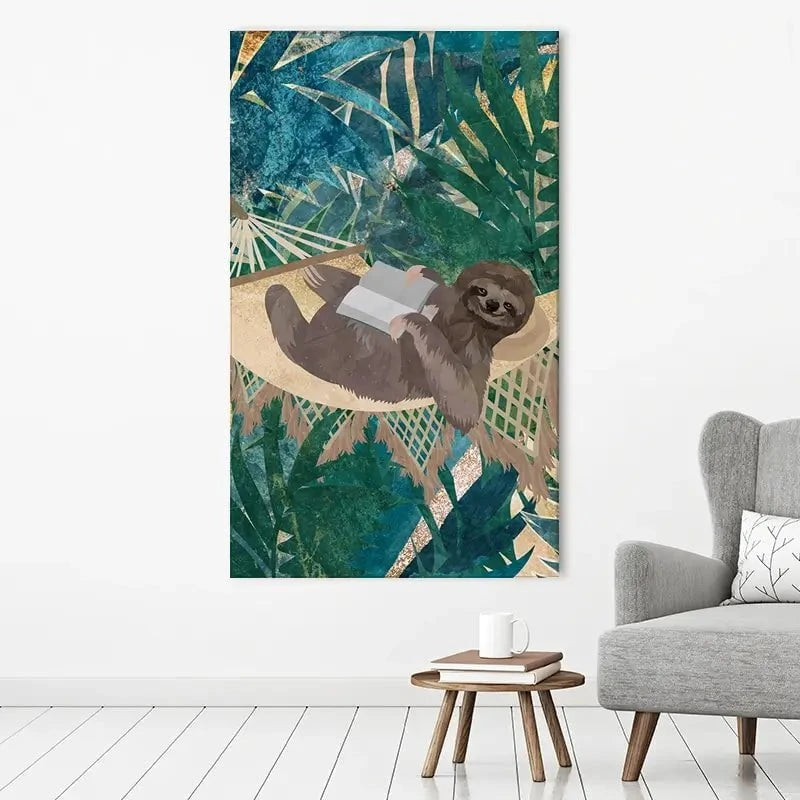 Sloth Jungle Canvas Print Sloth Jungle Canvas Print wall art product Sarah Manovski