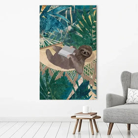 Sloth Jungle Canvas Print Sloth Jungle Canvas Print wall art product Sarah Manovski