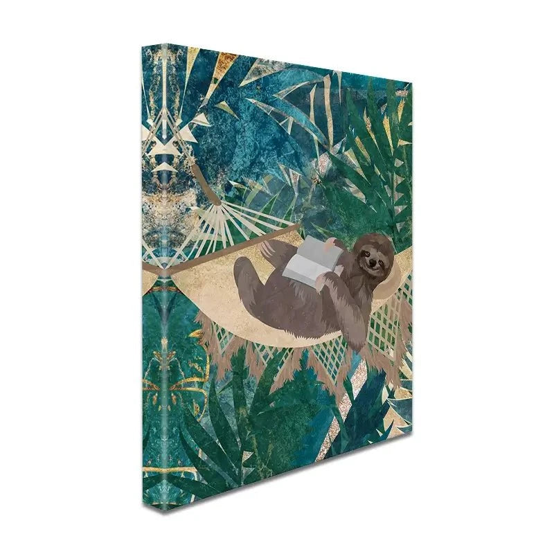 Sloth Jungle Canvas Print Sloth Jungle Canvas Print wall art product Sarah Manovski