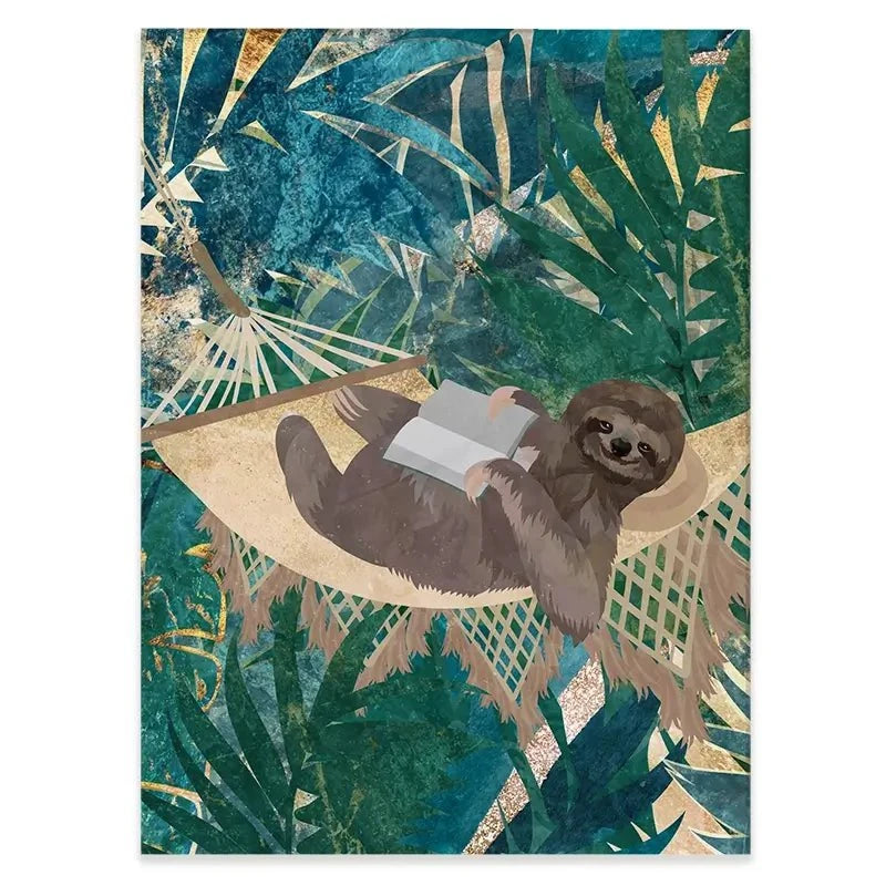 Sloth Jungle Canvas Print Sloth Jungle Canvas Print wall art product Sarah Manovski