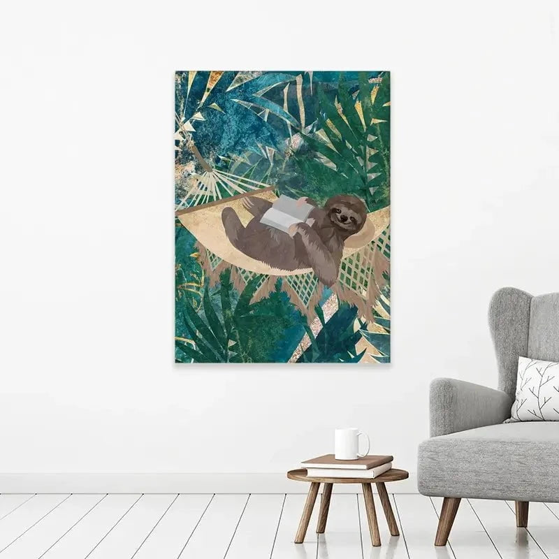 Sloth Jungle Canvas Print Sloth Jungle Canvas Print wall art product Sarah Manovski