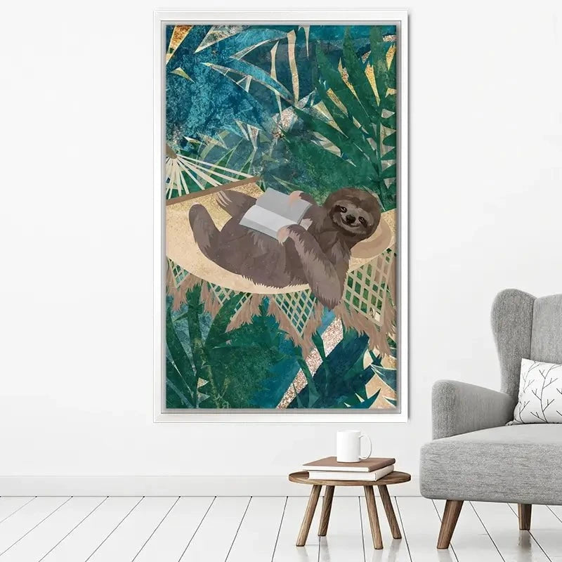 Sloth Jungle Canvas Print Sloth Jungle Canvas Print wall art product Sarah Manovski