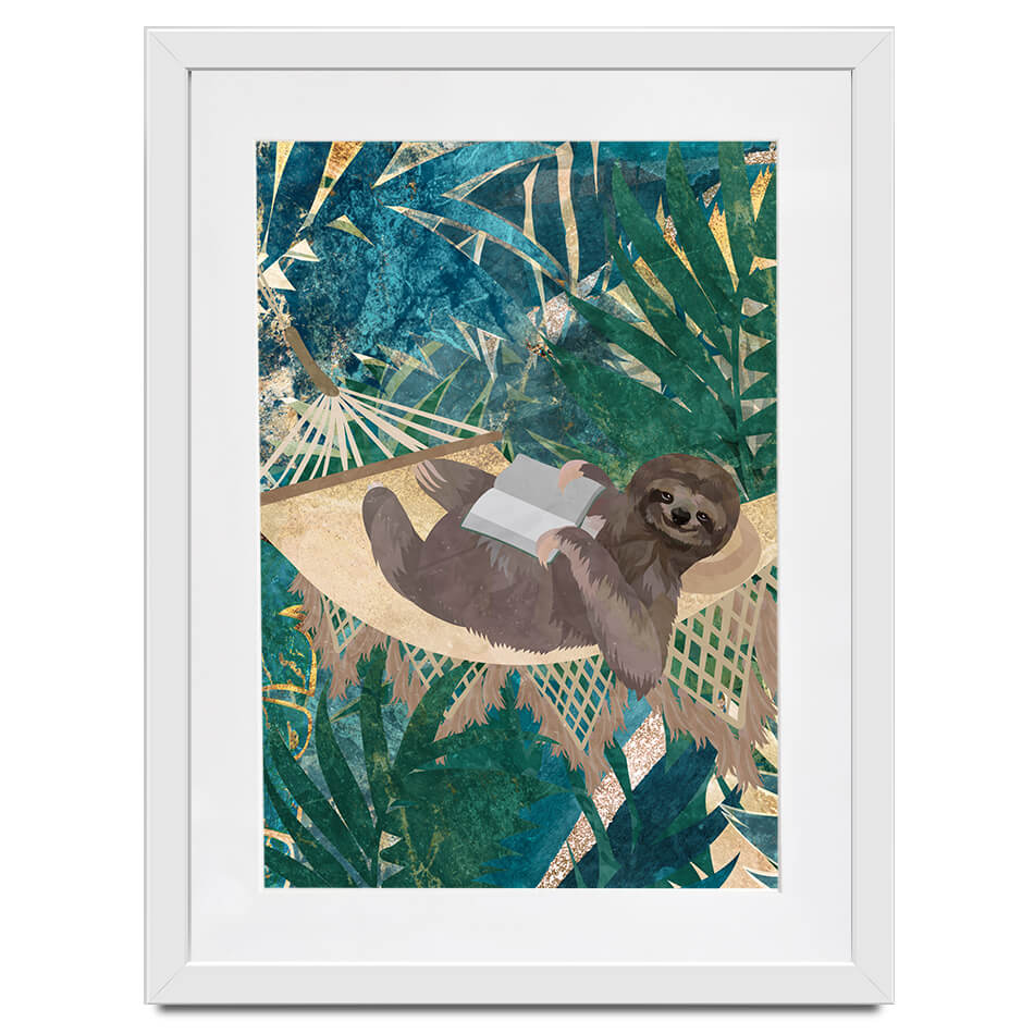 Sloth Jungle Framed Art Print Sloth Jungle Framed Art Print wall art product Sarah Manovski