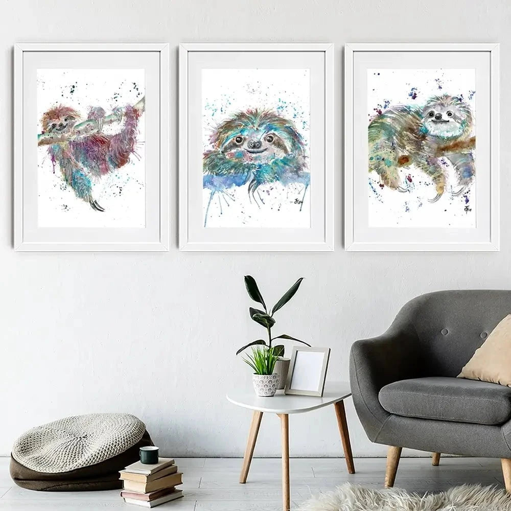 Sloth Life Framed Art Print Trio Sloth Life Framed Art Print Trio wall art product Jamie Taylor