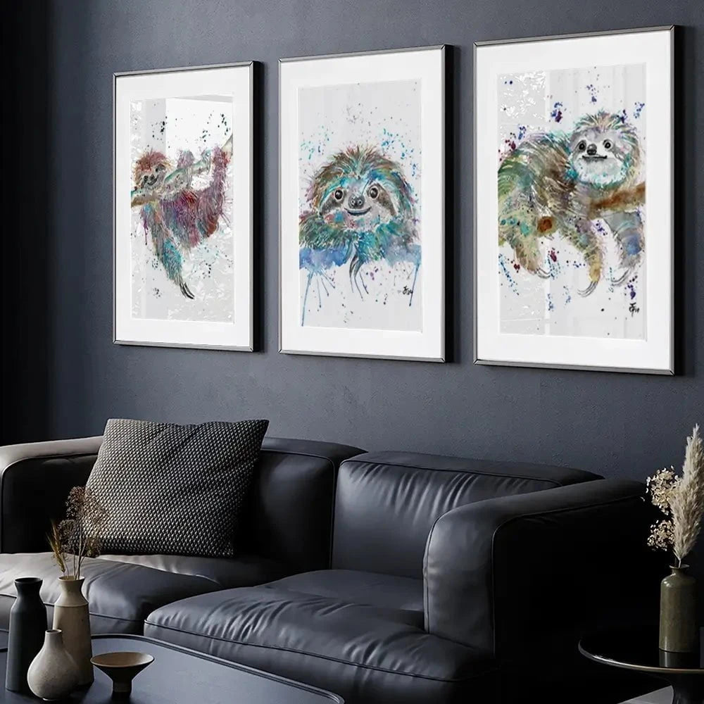 Sloth Life Framed Art Print Trio Sloth Life Framed Art Print Trio wall art product Jamie Taylor