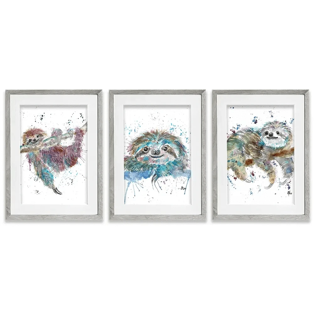 Sloth Life Framed Art Print Trio Sloth Life Framed Art Print Trio wall art product Jamie Taylor