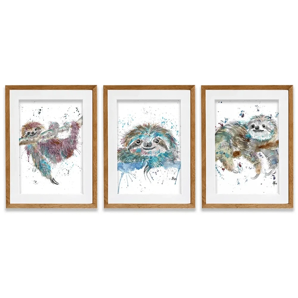 Sloth Life Framed Art Print Trio Sloth Life Framed Art Print Trio wall art product Jamie Taylor