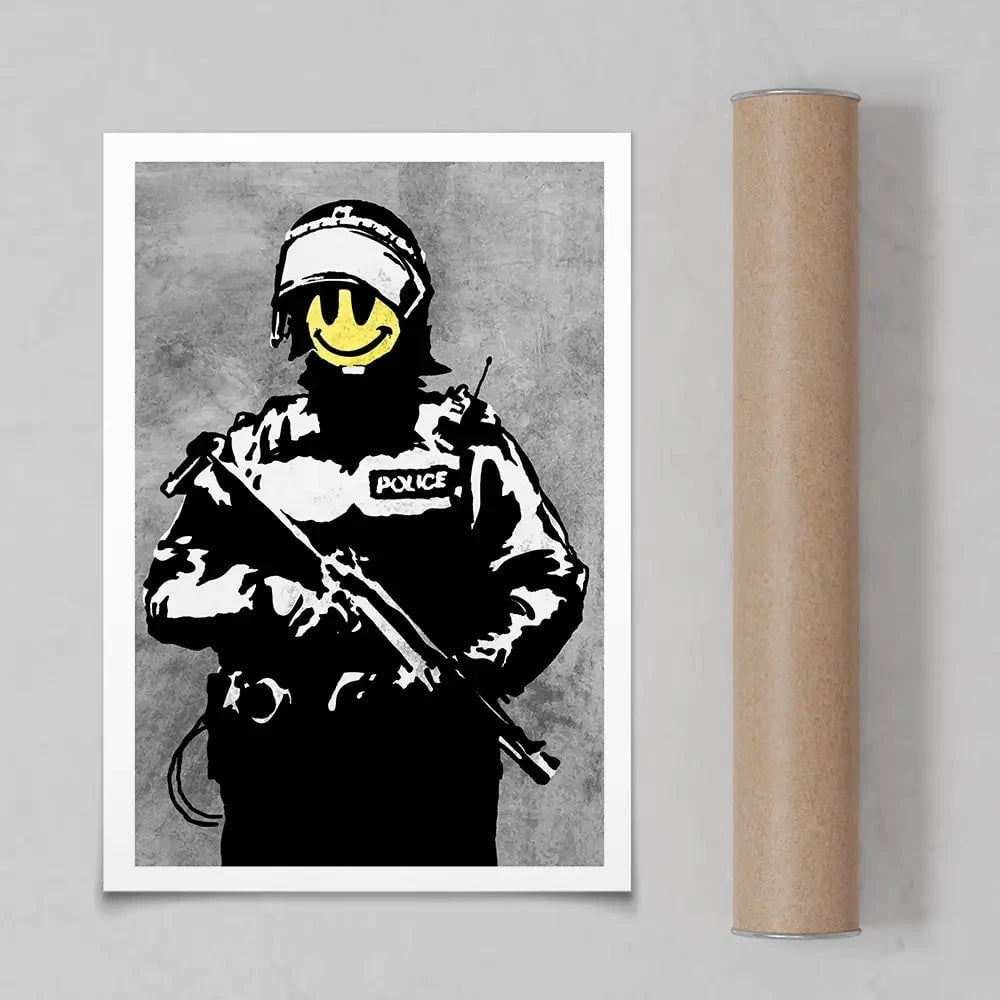Smiley Copper Art Print Smiley Copper Art Print wall art product Banksy