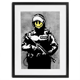 Smiley Copper Framed Art Print Smiley Copper Framed Art Print wall art product Banksy