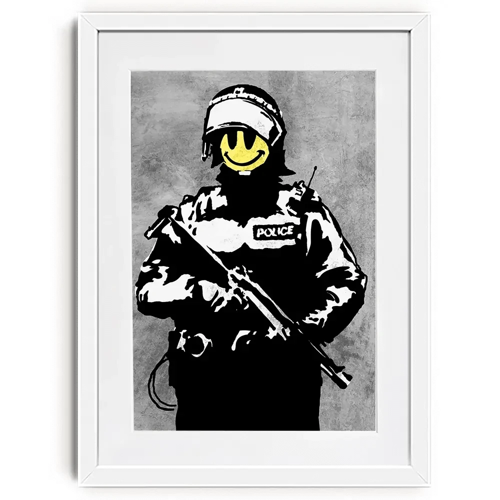 Smiley Copper Framed Art Print Smiley Copper Framed Art Print wall art product Banksy