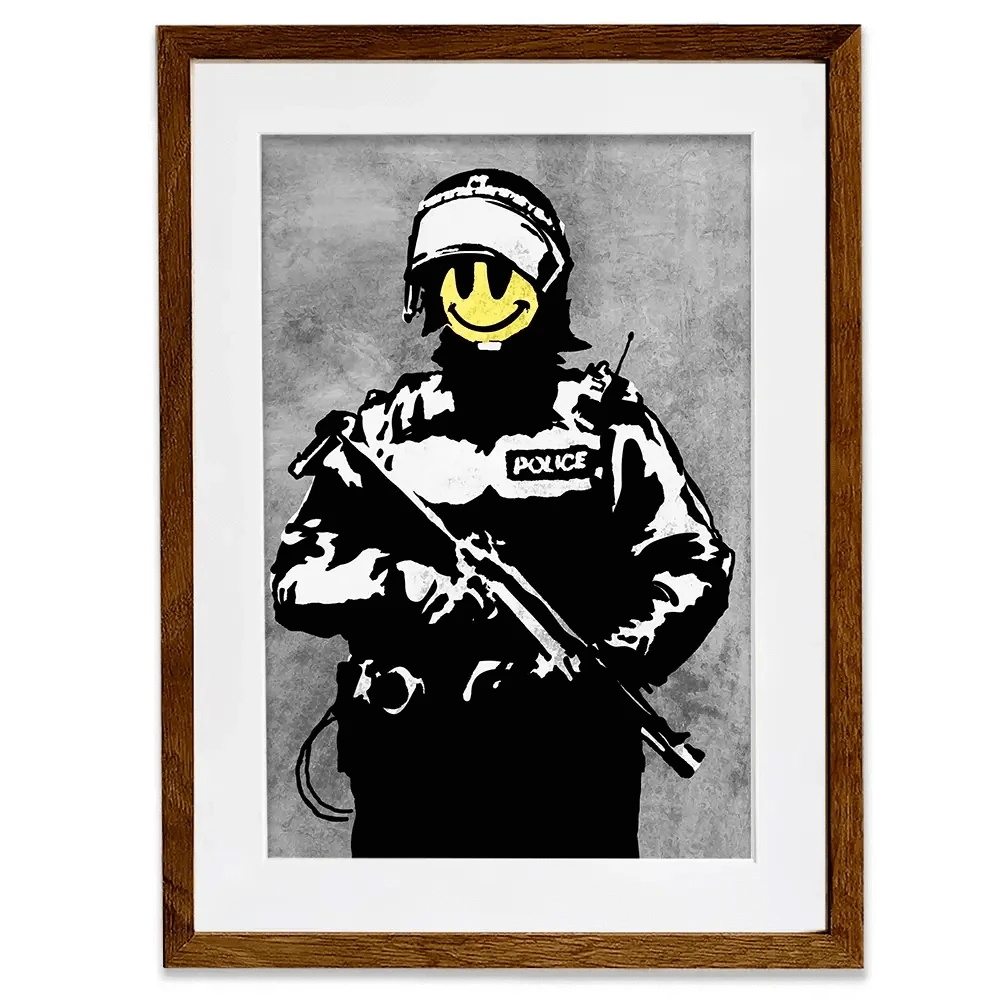 Smiley Copper Framed Art Print Smiley Copper Framed Art Print wall art product Banksy