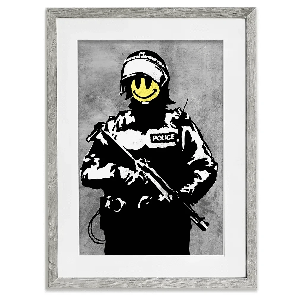 Smiley Copper Framed Art Print Smiley Copper Framed Art Print wall art product Banksy