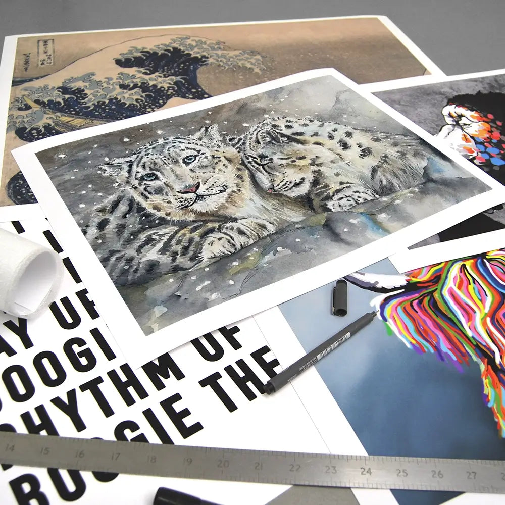 Snow Leopard Love Art Print Snow Leopard Love Art Print wall art product Karen Sutton