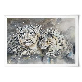 Snow Leopard Love Art Print Snow Leopard Love Art Print wall art product Karen Sutton