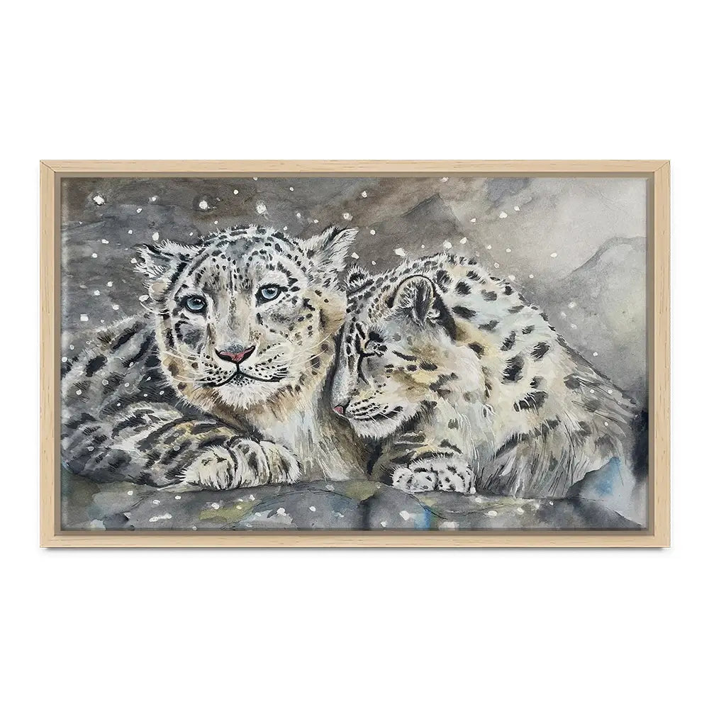 Snow Leopard Love Canvas Print Snow Leopard Love Canvas Print wall art product Karen Sutton