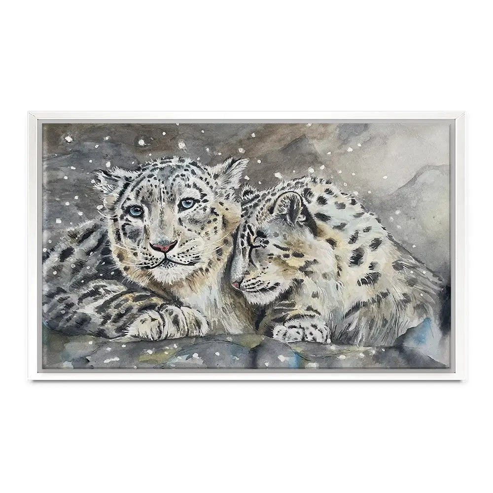 Snow Leopard Love Canvas Print Snow Leopard Love Canvas Print wall art product Karen Sutton
