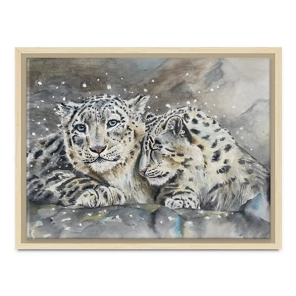 Snow Leopard Love Canvas Print Snow Leopard Love Canvas Print wall art product Karen Sutton