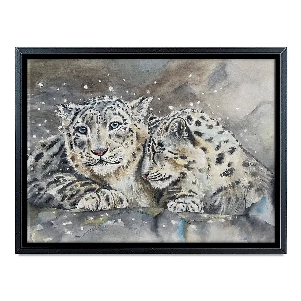 Snow Leopard Love Canvas Print Snow Leopard Love Canvas Print wall art product Karen Sutton